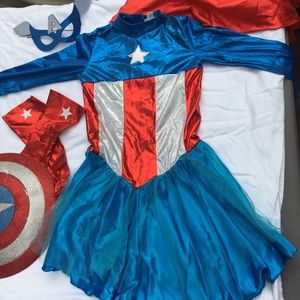 Girls size 8-10 Captain America halloween costume